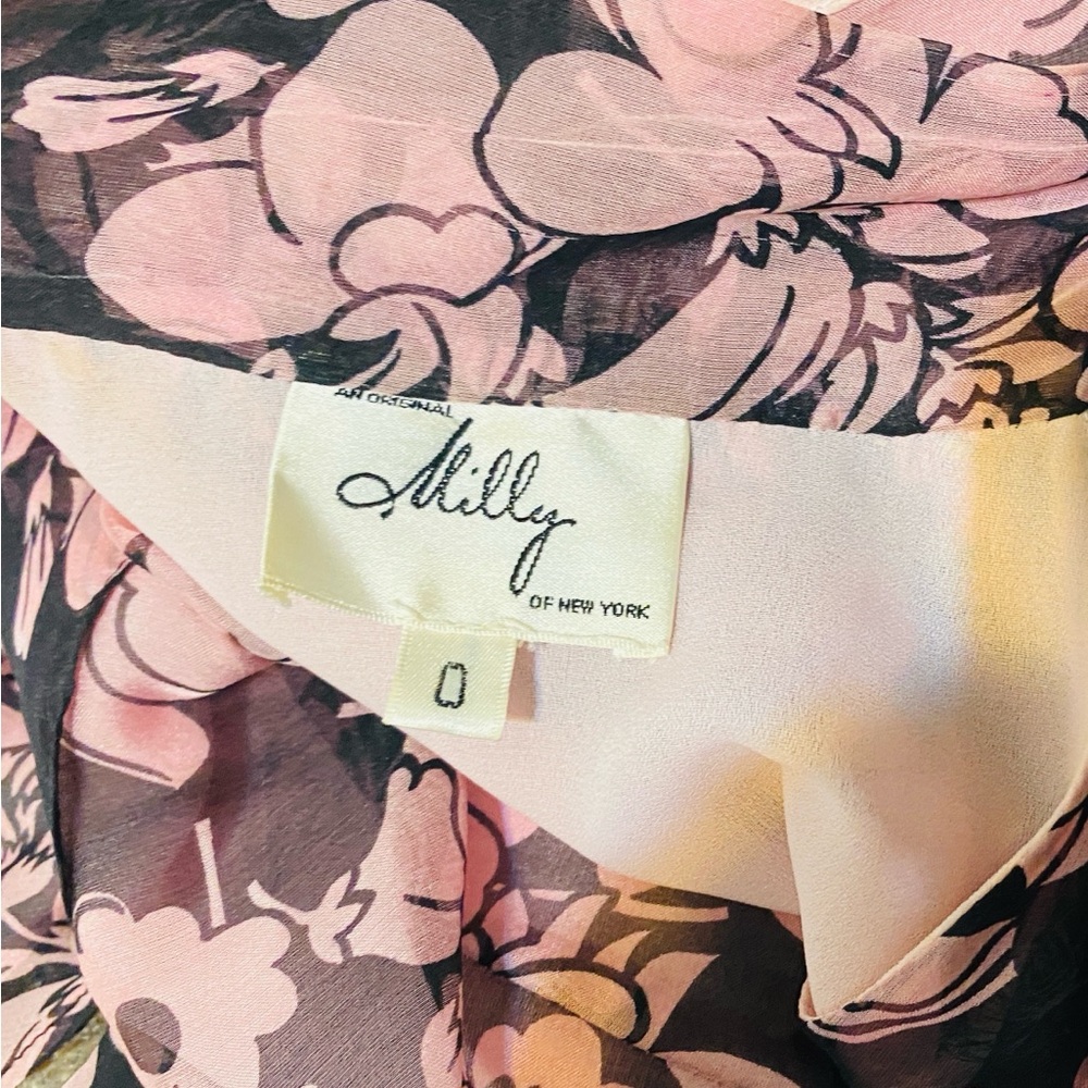 Milly Pink and Black Floral Sunback Dress - Picture 9 of 9